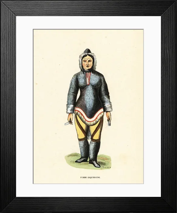 Framed Print : Inuit woman with facial tattoos, Yukon, Canada Framed Print : Inuit woman with facial tattoos, Yukon, Canada