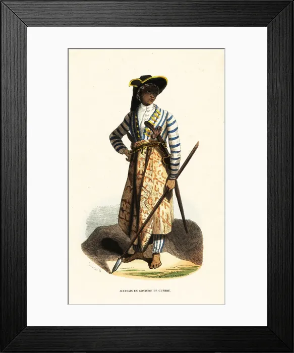 Framed Print : A Javan man in war dress, Indonesia Framed Print : A Javan man in war dress, Indonesia