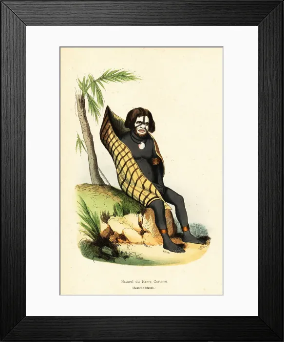 Framed Print : Native of the Carteret Bay, Nui Allan, Papua New Guinea Framed Print : Native of the Carteret Bay, Nui Allan, Papua New Guinea