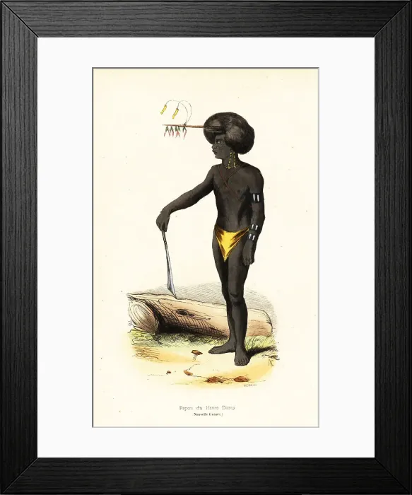 Framed Print : Papuan man of Dory Harbour, West Papua Framed Print : Papuan man of Dory Harbour, West Papua