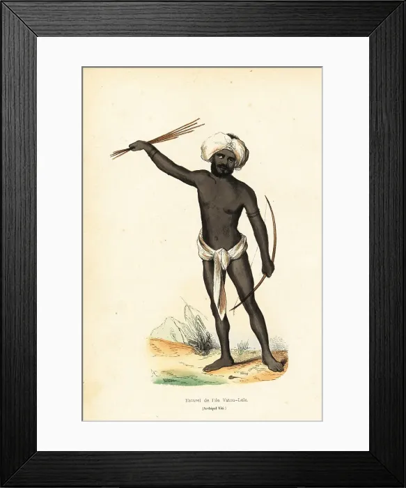 Framed Print : Native of the island of Vatulele, Fiji, Melanesia Framed Print : Native of the island of Vatulele, Fiji, Melanesia