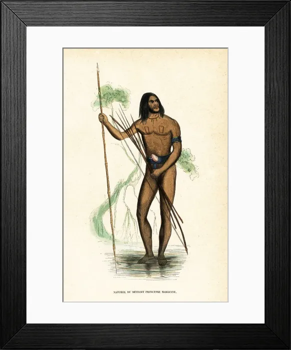 Framed Print : Native of Pulau Yos Sudarso, Muli Strait, New Guinea Framed Print : Native of Pulau Yos Sudarso, Muli Strait, New Guinea