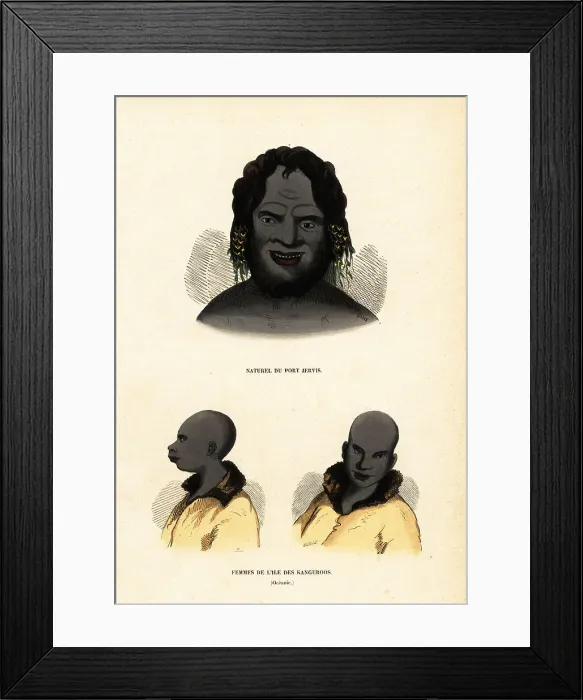 Framed Print : Aborigines man of Jervis Bay and Kangaroo Island, Australia Framed Print : Aborigines man of Jervis Bay and Kangaroo Island, Australia