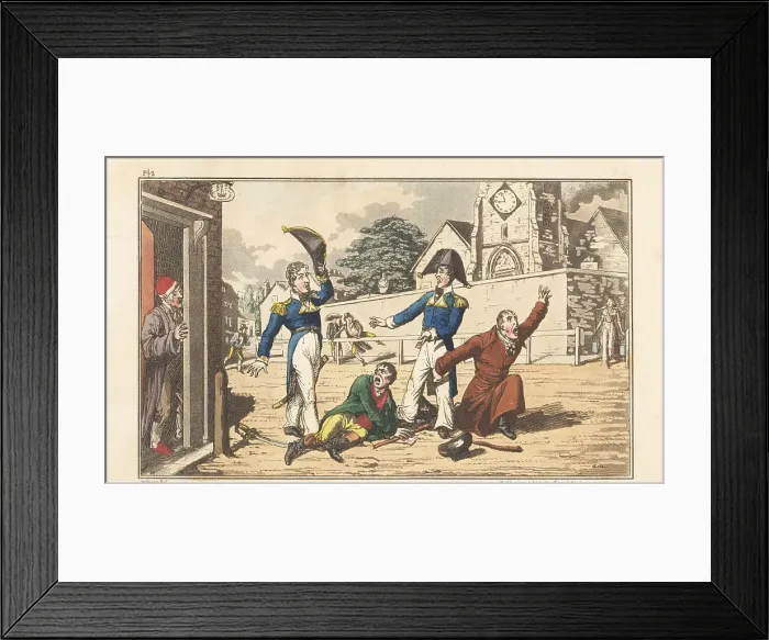 Framed Print : English Regency naval officers brawling with debt collectors Framed Print : English Regency naval officers brawling with debt collectors