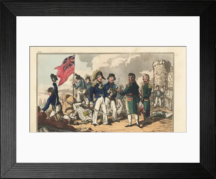 Framed Print : Royal Navy captures a Spanish fortress by stealth, Regency era Framed Print : Royal Navy captures a Spanish fortress by stealth, Regency era