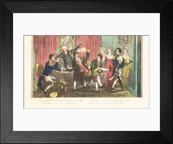 Framed Print : Drunken scene at a wedding in an English Regency parlour Framed Print : Drunken scene at a wedding in an English Regency parlour