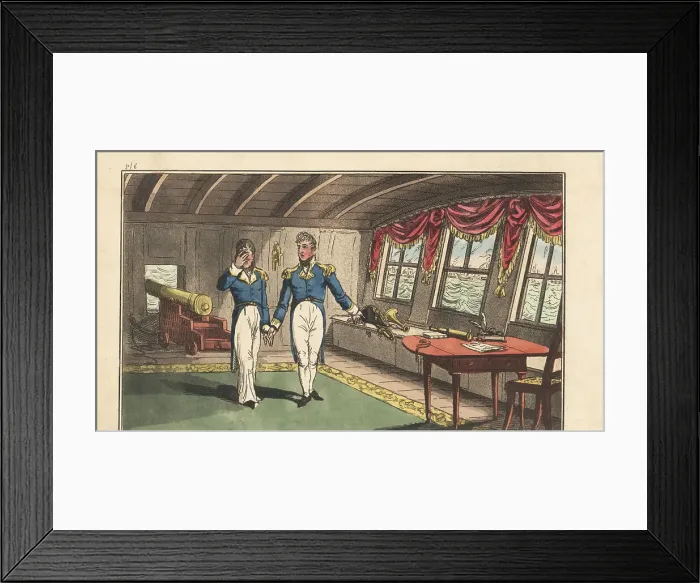 Framed Print : English Regency naval officers in the captain's cabin Framed Print : English Regency naval officers in the captain's cabin