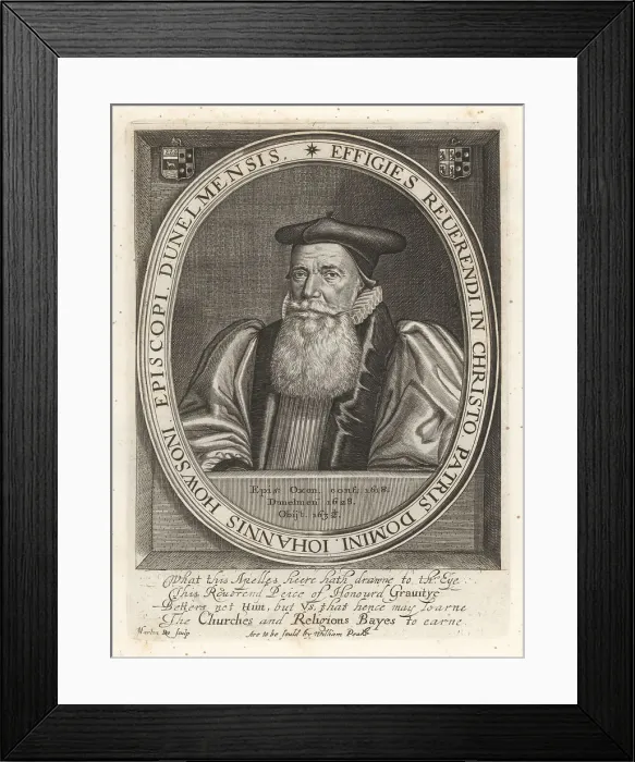 Framed Print : John Howson, Bishop of Durham, c.1557-1632 Framed Print : John Howson, Bishop of Durham, c.1557-1632