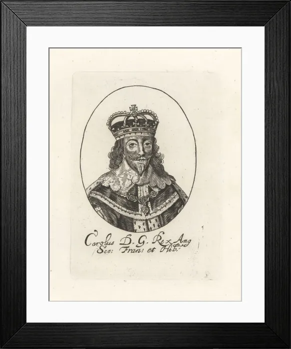 Framed Print : Oval portrait of King Charles I of England Framed Print : Oval portrait of King Charles I of England