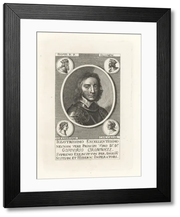 Framed Print : Oval portrait of Oliver Cromwell, Lord Protector Framed Print : Oval portrait of Oliver Cromwell, Lord Protector