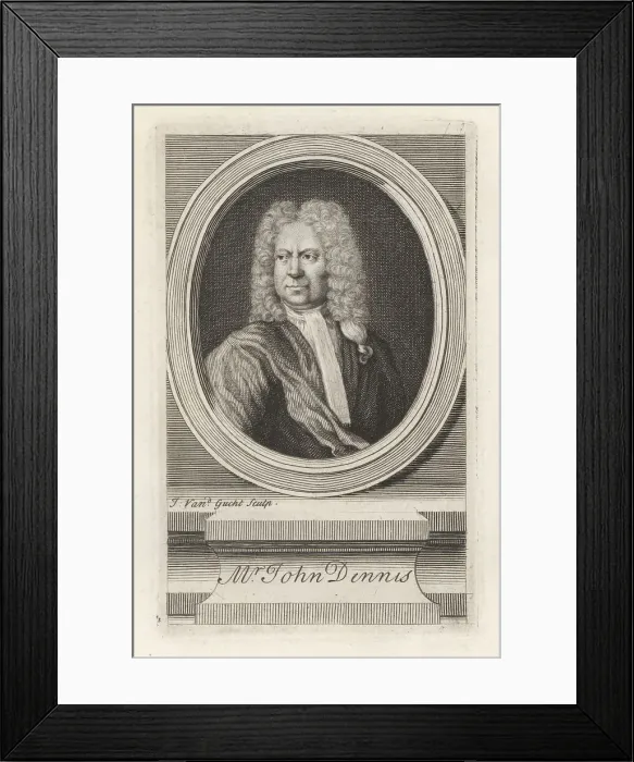 Framed Print : John Dennis, English dramatist and literary critic, 1657-1734 Framed Print : John Dennis, English dramatist and literary critic, 1657-1734