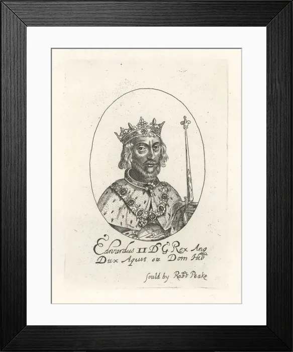Framed Print : Oval portrait of King Edward II of England, 1284-1327 Framed Print : Oval portrait of King Edward II of England, 1284-1327