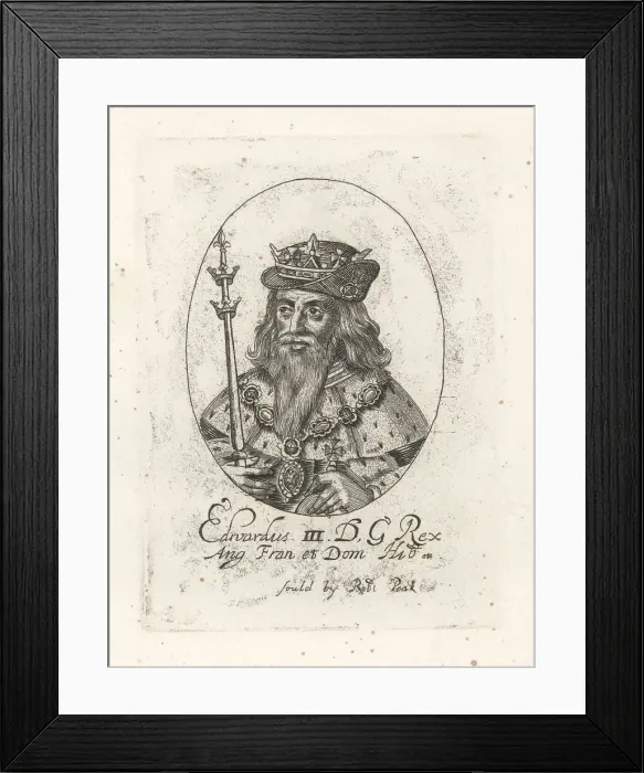 Framed Print : Oval portrait of King Edward III of England, 1312-1377 Framed Print : Oval portrait of King Edward III of England, 1312-1377