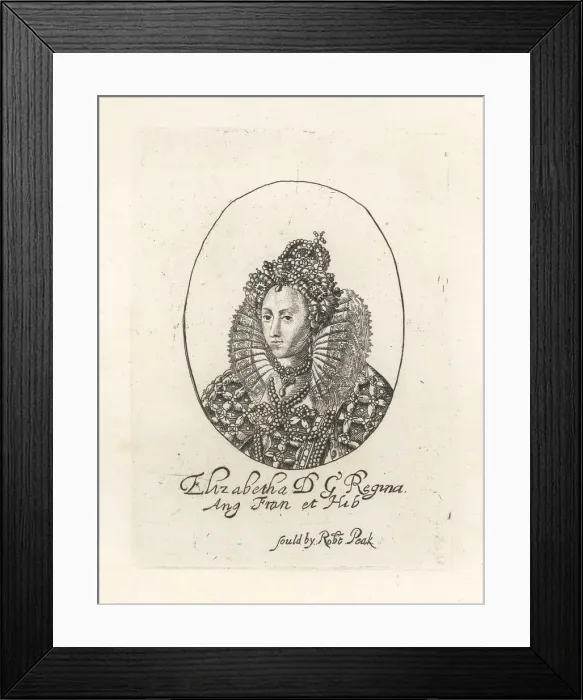 Framed Print : Oval portait of Queen Elizabeth I of England, 1533-1603 Framed Print : Oval portait of Queen Elizabeth I of England, 1533-1603