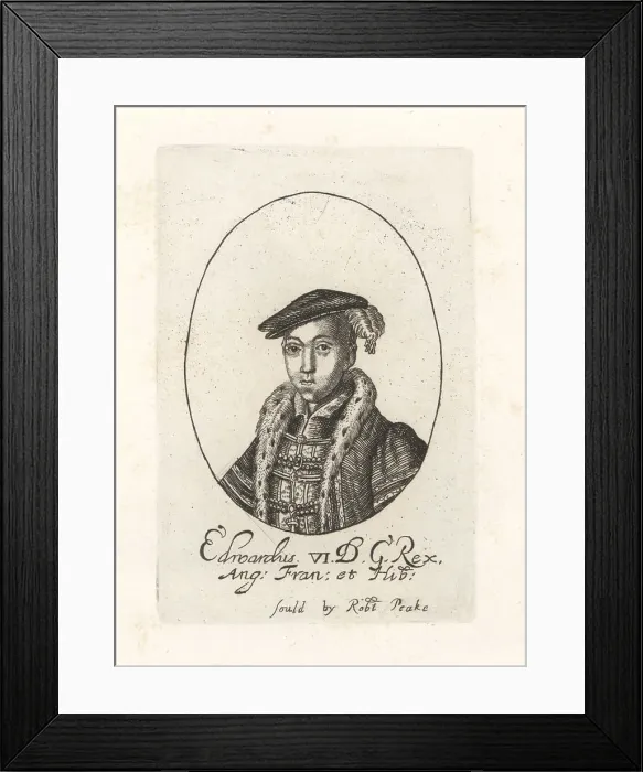 Framed Print : Oval portrait of King Edward VI of England, 1537-1553 Framed Print : Oval portrait of King Edward VI of England, 1537-1553