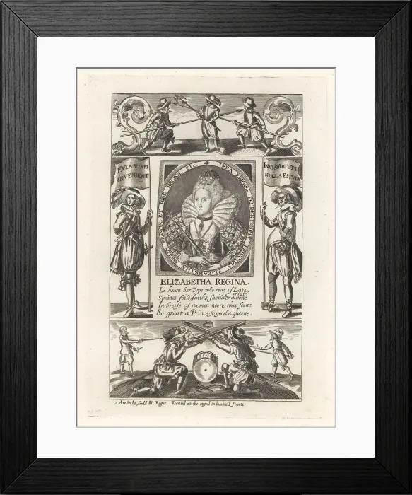 Framed Print : Oval portrait of Queen Elizabeth I of England, 1533-1603 Framed Print : Oval portrait of Queen Elizabeth I of England, 1533-1603