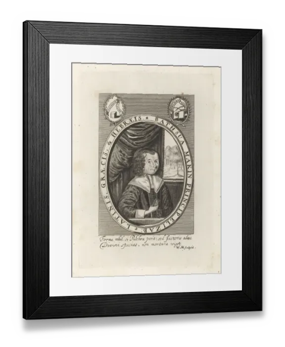 Framed Print : Bathsua Makin, English woman teacher and feminist, 17thC Framed Print : Bathsua Makin, English woman teacher and feminist, 17thC