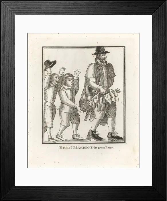 Framed Print : Benjamin Marriot, English lawyer, the Great Eater, died 1653 Framed Print : Benjamin Marriot, English lawyer, the Great Eater, died 1653
