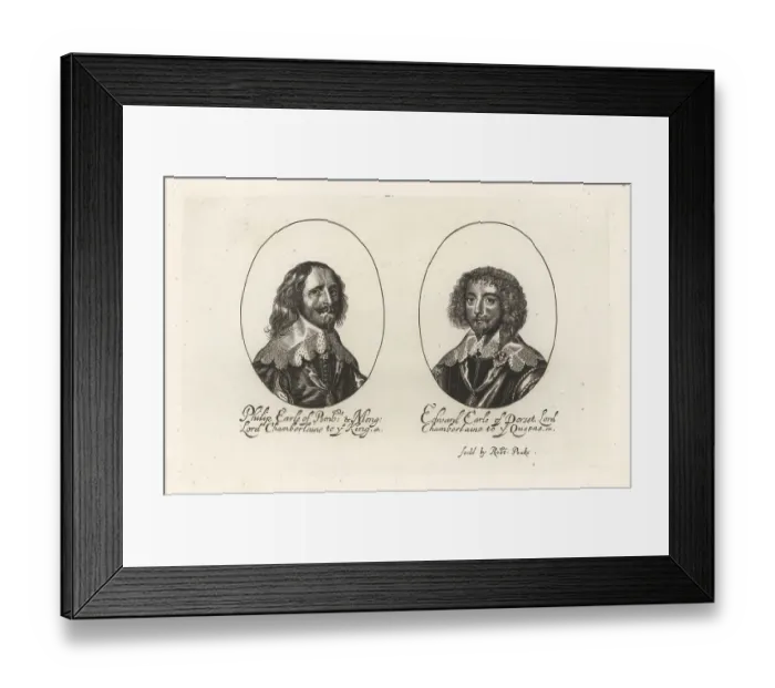 Framed Print : Philip Herbert and Edward Sackville, English courtiers Framed Print : Philip Herbert and Edward Sackville, English courtiers