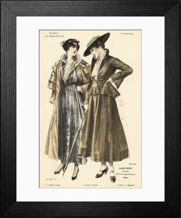 Framed Print : Two fashionable women on a stroll, WWI Framed Print : Two fashionable women on a stroll, WWI