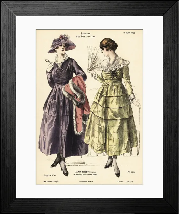 Framed Print : Two fashionable women on a summer stroll, WWI