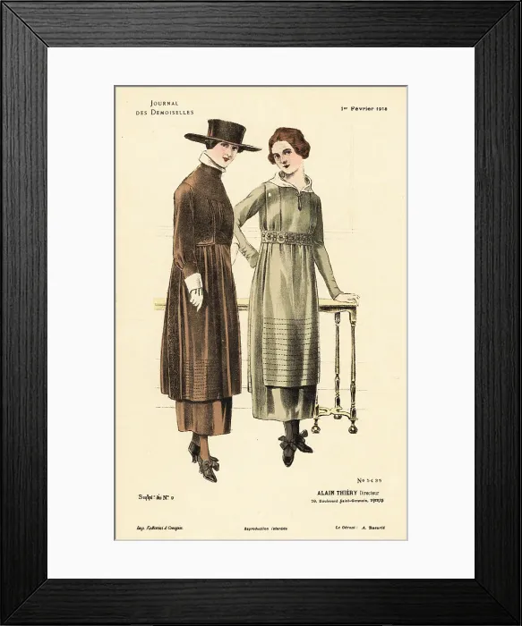 Framed Print : Two fashionable women in a parlor, WWI Framed Print : Two fashionable women in a parlor, WWI