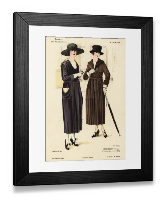 Framed Print : Two fashionable women in a gallery, WWI Framed Print : Two fashionable women in a gallery, WWI