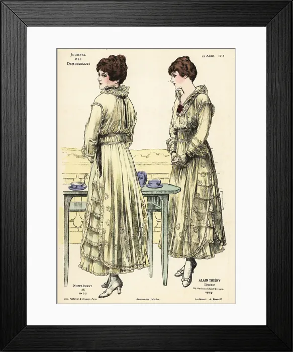 Framed Print : Two fashionable women at a tea party, WWI Framed Print : Two fashionable women at a tea party, WWI