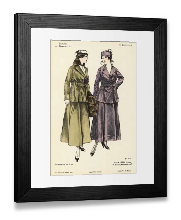 Framed Print : Two fashionable women in wool suits, WWI Framed Print : Two fashionable women in wool suits, WWI
