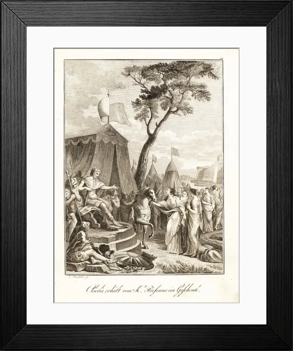 Framed Print : King Lars Porsena presenting Cloelia with a horse, 508 BC Framed Print : King Lars Porsena presenting Cloelia with a horse, 508 BC