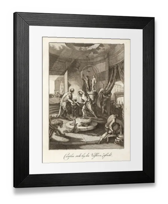 Framed Print : Roman general Coriolanus entering the house of the Volscians, 5t Framed Print : Roman general Coriolanus entering the house of the Volscians, 5t