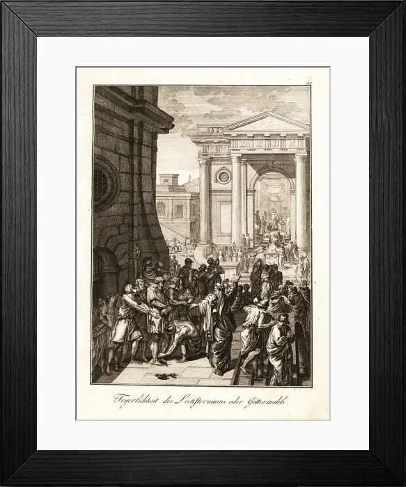Framed Print : Romans offering meals to gods and goddesses in the Lectisternium Framed Print : Romans offering meals to gods and goddesses in the Lectisternium