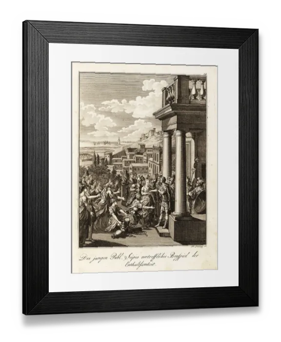 Framed Print : Scipio reuniting a captive Carthaginian woman with her fiance