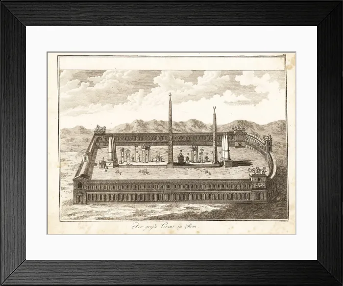 Framed Print : View of a chariot race at the Circus Maximus in Rome Framed Print : View of a chariot race at the Circus Maximus in Rome