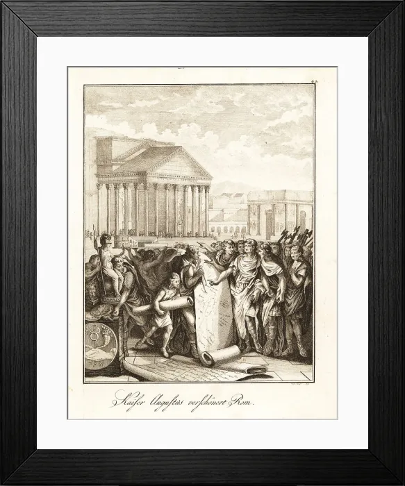 Framed Print : First Roman Emperor Caesar Augustus overseeing the building of R Framed Print : First Roman Emperor Caesar Augustus overseeing the building of R