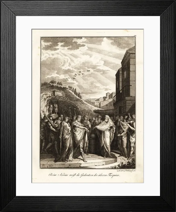 Framed Print : Tarquin the Elder and the augur Attus Navius, 6th century BC Framed Print : Tarquin the Elder and the augur Attus Navius, 6th century BC