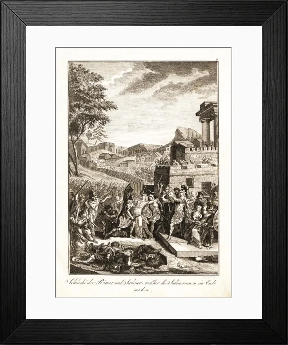 Framed Print : Kidnapped Sabine women stop the war between the Romans and Sabin Framed Print : Kidnapped Sabine women stop the war between the Romans and Sabin