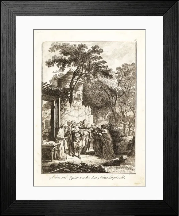 Framed Print : Numa Pompilius offered the crown of Rome, 673 BC