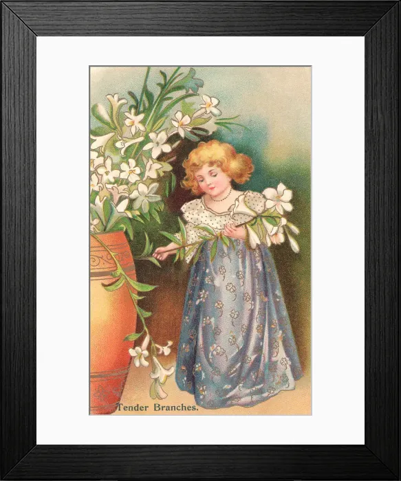 Framed Print : Child & Flowers Framed Print : Child & Flowers