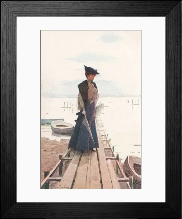 Framed Print : Edwardian Beach Scene Framed Print : Edwardian Beach Scene
