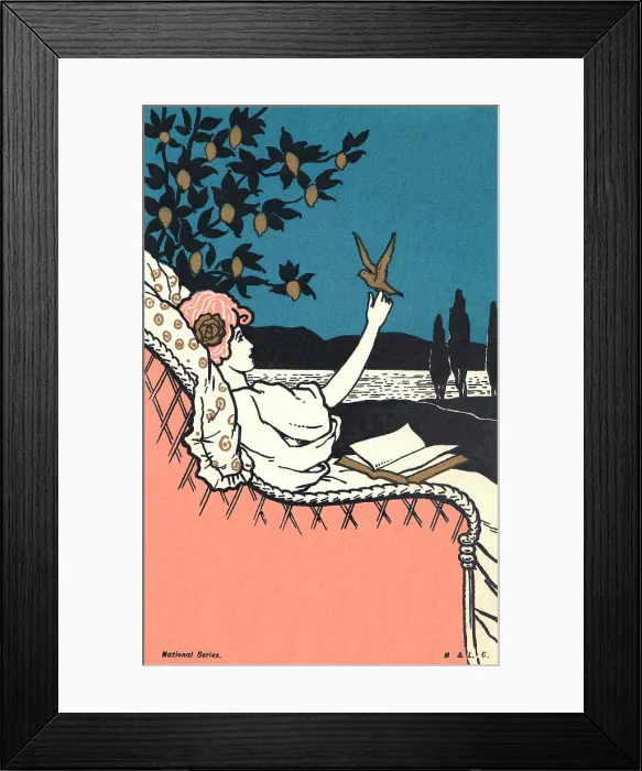 Framed Print : Lady with a Bird Framed Print : Lady with a Bird