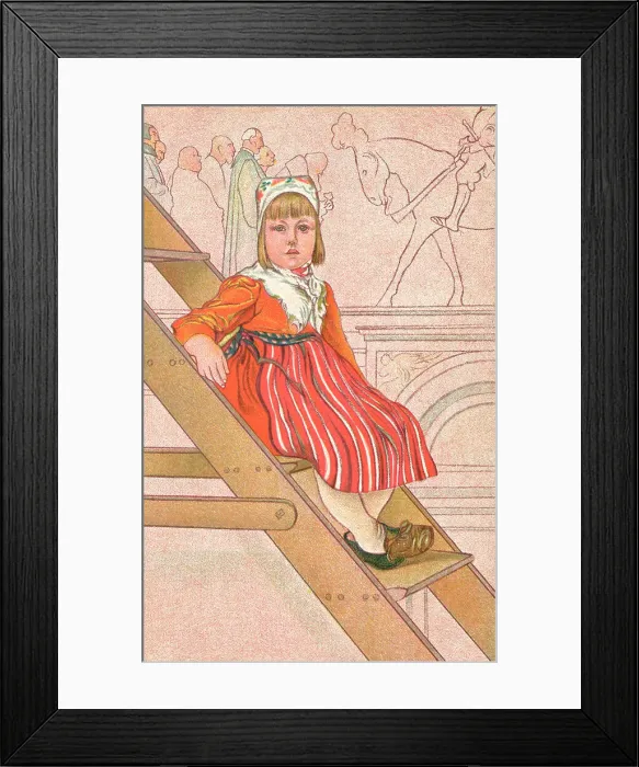 Framed Print : Girl on a Staircase Framed Print : Girl on a Staircase