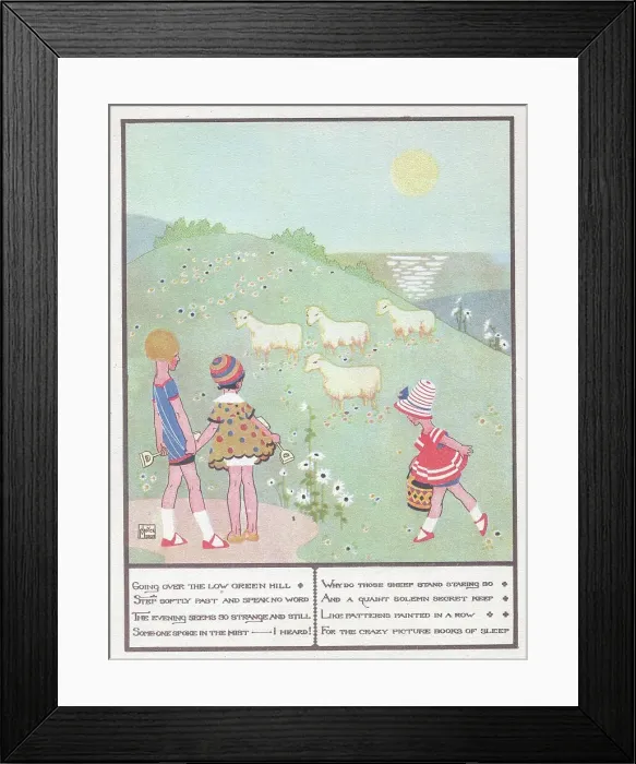Framed Print : Children & Sheep