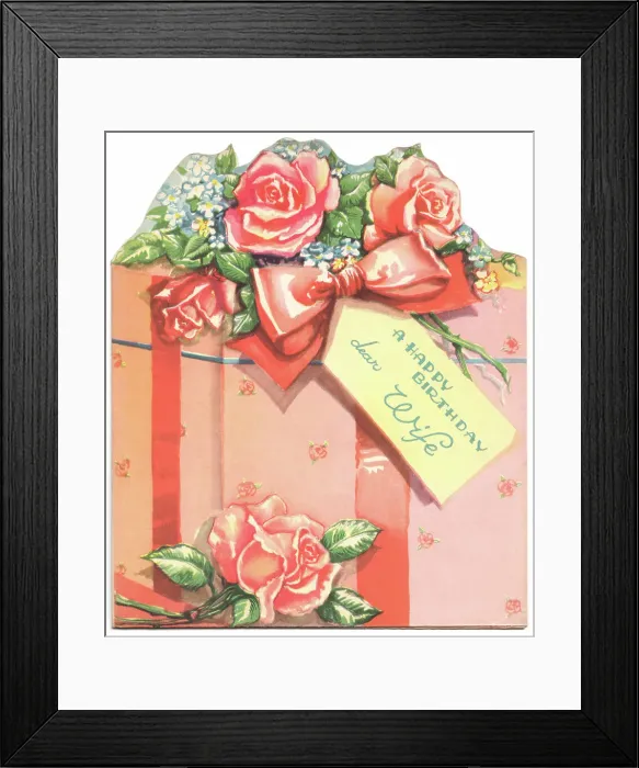 Framed Print : Gift Box with Roses Framed Print : Gift Box with Roses