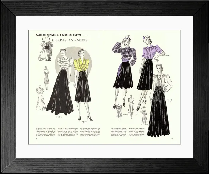 Framed Print : Butterick Fashion News