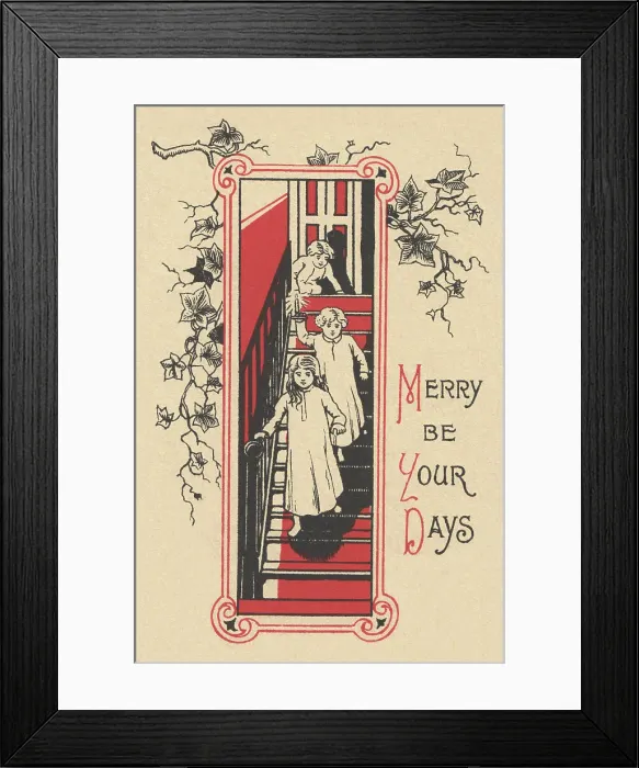 Framed Print : Edwardian Christmas Card Framed Print : Edwardian Christmas Card