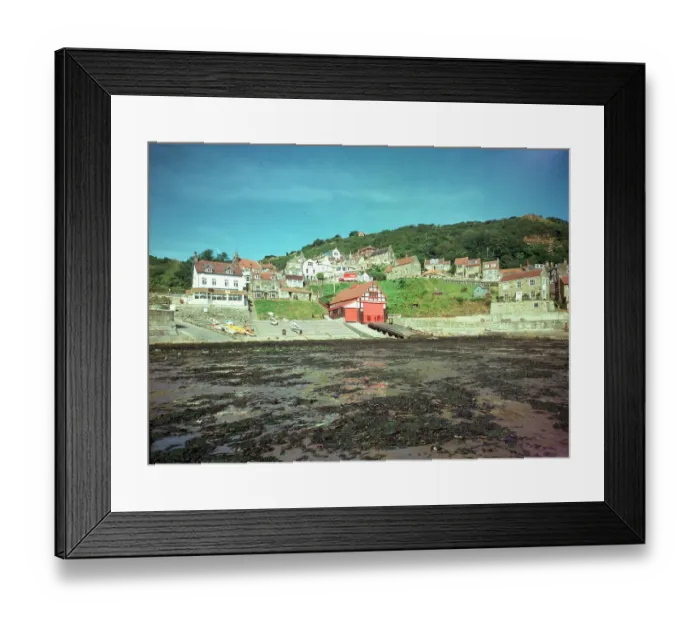 Framed Print : Runswick Bay - Village from beach Framed Print : Runswick Bay - Village from beach