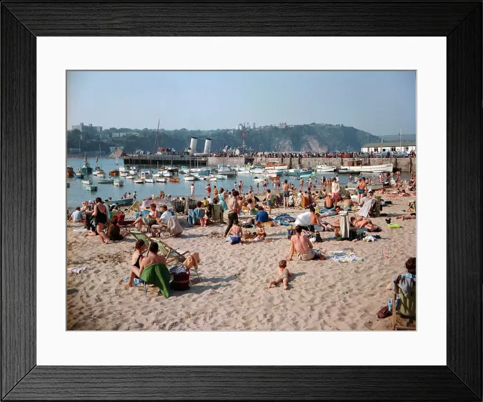 Framed Print : Tenby - The harbour with paddle steamer at pier Framed Print : Tenby - The harbour with paddle steamer at pier
