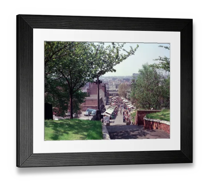 Framed Print : Walsall - The Market from Church Yard Framed Print : Walsall - The Market from Church Yard