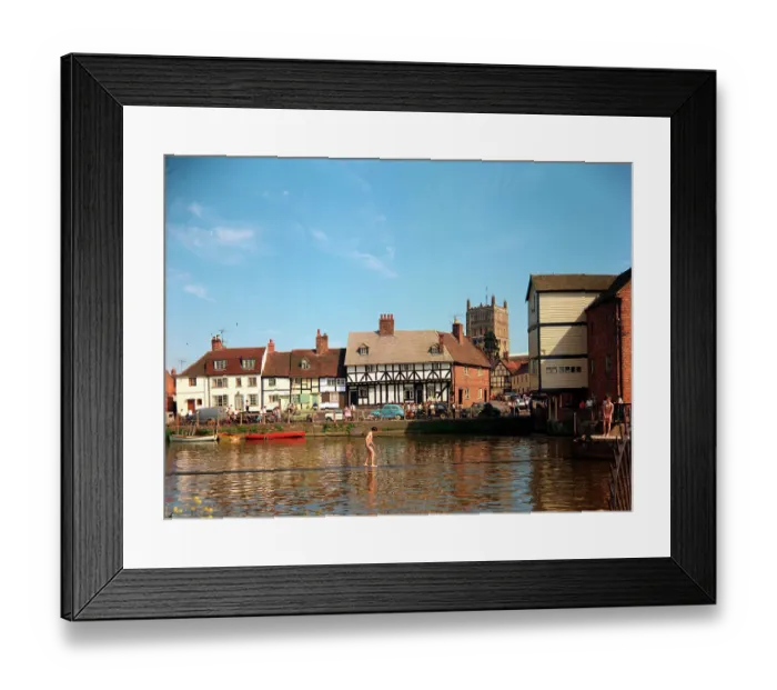 Framed Print : Tewkesbury - Millbank Framed Print : Tewkesbury - Millbank